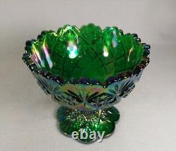 Westmoreland Thumbelina Miniature Punch Bowl Set Rare Color Dk Green Carnival