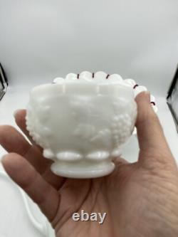 Westmorland Milk glass Punch bowl With Ladle And 12 Cups