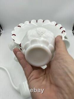Westmorland Milk glass Punch bowl With Ladle And 12 Cups