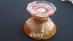 Westmorland Peach Opalescent Fruit Salad Carnival Glass Punch Bowl