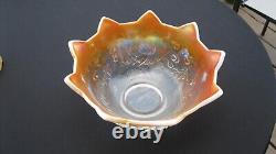 Westmorland Peach Opalescent Fruit Salad Carnival Glass Punch Bowl