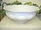 White Milk Glass Punch Bowl Ivy and Grape Design