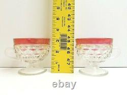 Whitehall Red Ruby Flash Crystal Colony Punch Bowl Cup Set Vintage Indiana Glass