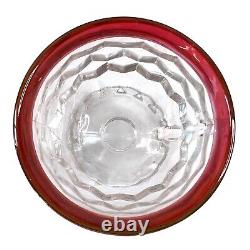 Whitehall Ruby Flash Crystal by Colony Indiana Punch Bowl and Cups 12pc + Hooks