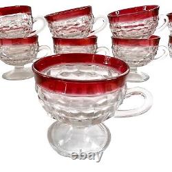 Whitehall Ruby Flash Crystal by Colony Indiana Punch Bowl and Cups 12pc + Hooks