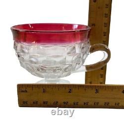 Whitehall Ruby Flash Crystal by Colony Indiana Punch Bowl and Cups 12pc + Hooks