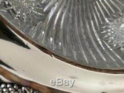 Wilcox Sterling Silver Rim American Brilliant Cut Glass Punch Bowl 12.25 T63