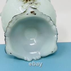 Wild Rose Punch Bowl Set Green Jadite Milk Glass 7 Cups Toy Childs EAPG Antique