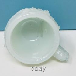 Wild Rose Punch Bowl Set Green Jadite Milk Glass 7 Cups Toy Childs EAPG Antique