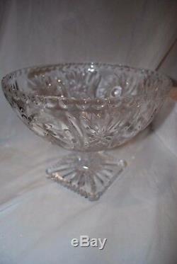 Williams Sonoma Victoria Punch Bowl Set Cut Crystal 6 Cups Pineapple Design New