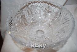 Williams Sonoma Victoria Punch Bowl Set Cut Crystal 6 Cups Pineapple Design New