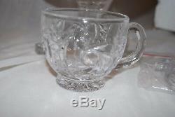 Williams Sonoma Victoria Punch Bowl Set Cut Crystal 6 Cups Pineapple Design New