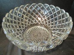 Williamsburg Tiffin Franciscan Punch Bowl FOOTED CUPS 17 pieces Diamond Design