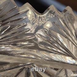 Yasemin Turkey Cut Glass 10 Pedstal Punch Bowl, Vase, Signed