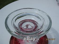 $reduced$ Tiffin Kings Crown Ruby Flash 16 Punch Bowl, 7.5 Base, 12 Punch Cups